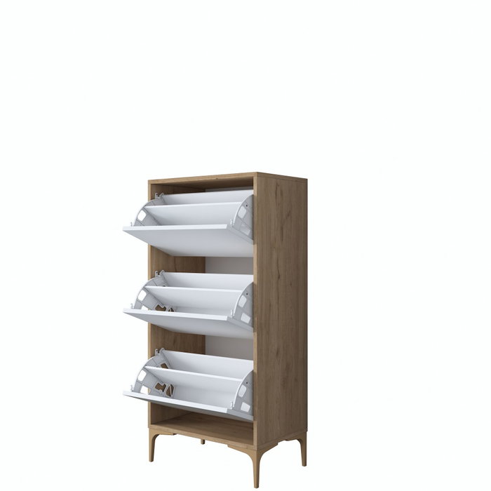 Hanah Home EB116 - 4717 Armario para Zapatos Nogal y Blanco